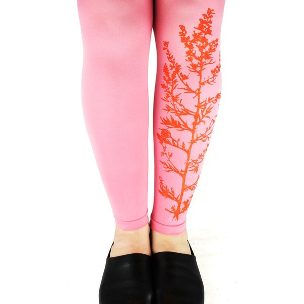 Printti-leggings, vaalean punaiset, Ketomaruna, 60 den, S-4XL